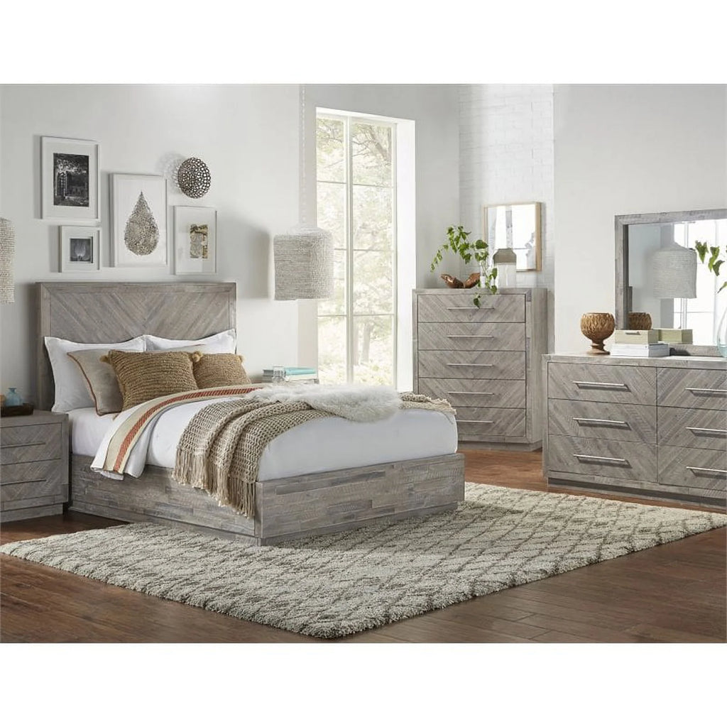 Solid Wood California King Storage Panel Bed X800175