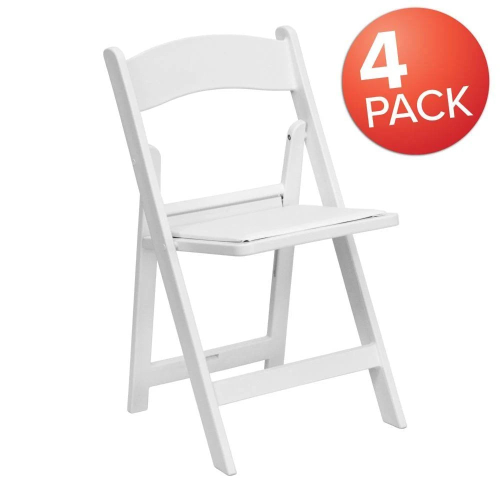White Resin Folding Chairs (Set of 4) L602