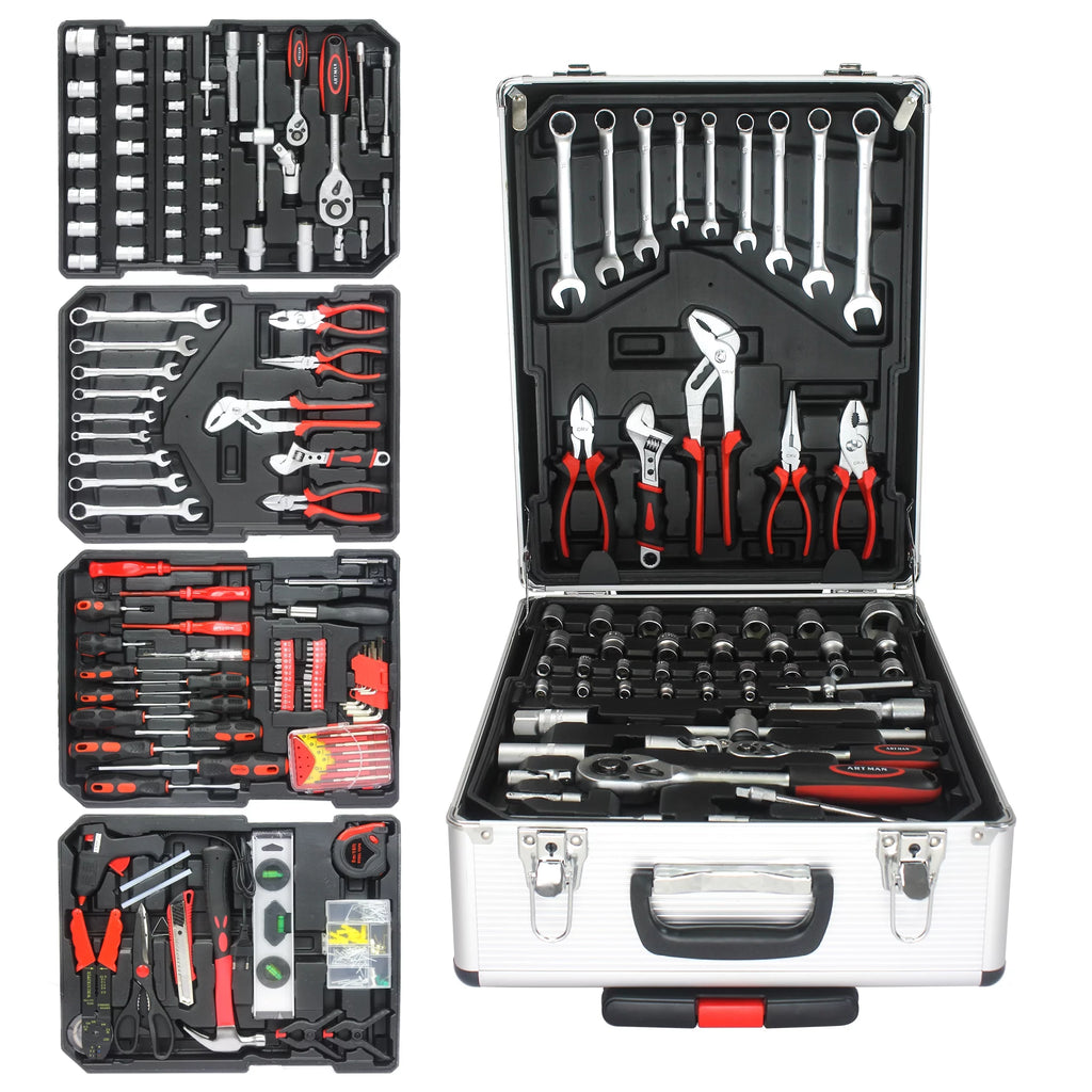 899PCS White 4 Layers Hand Tool Set with Wheels G4116