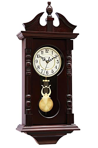 Traditional Wood Wall Pendulum Clock with Westminster Chime D569