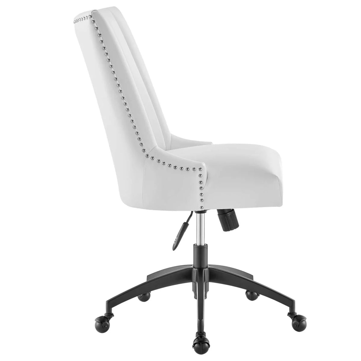 Black White Vegan Leather Office Chair F9745