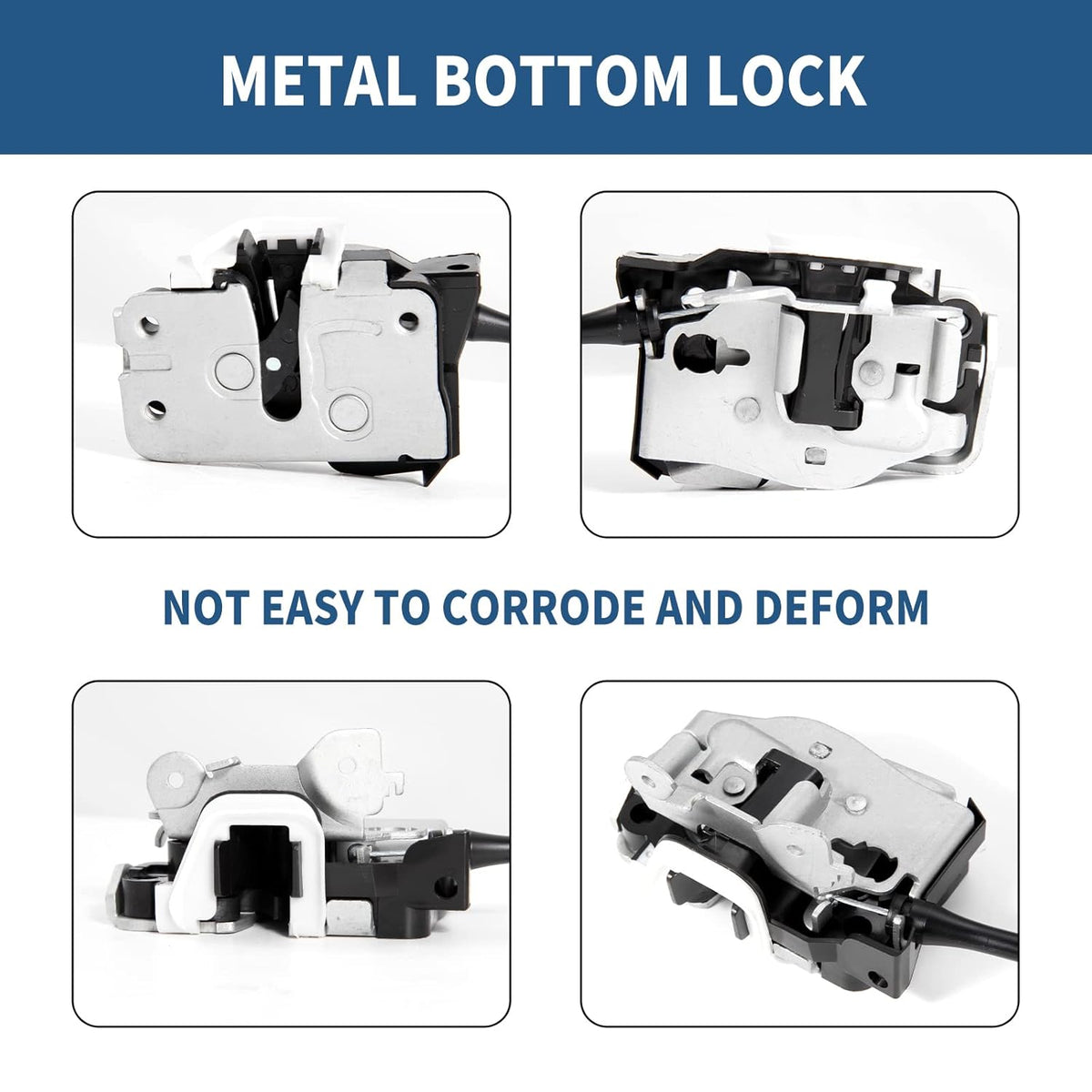 Right Passenger Side Rear Door Lock Latch & Cable for Ford F250 F350 F450 F550 Super Duty 1999-2007, Upper and Lower Latches Assembly, Pack of 2 Q904507