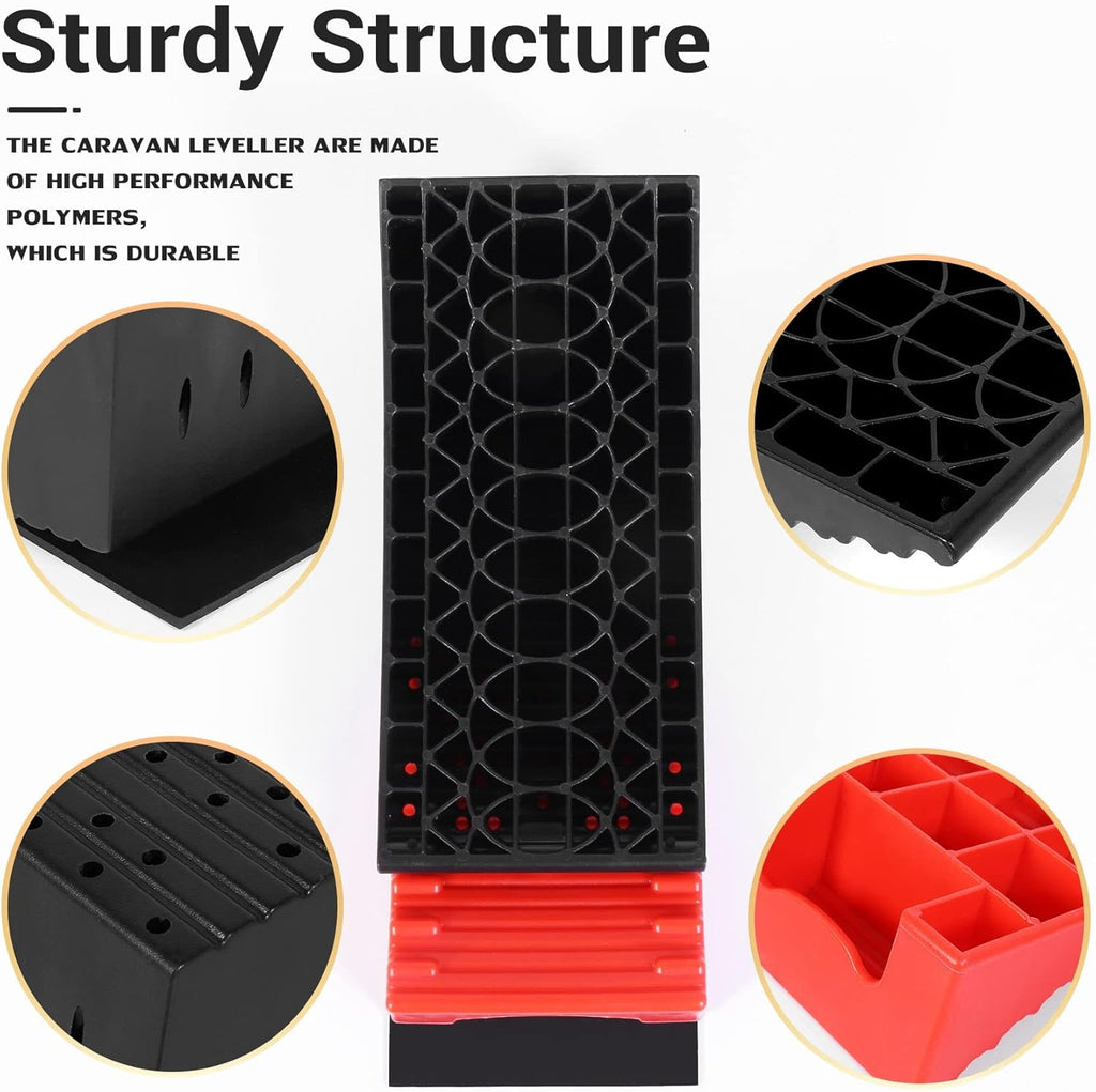 Camper Leveler Kit RV Leveling Blocks with Anti-Slip Mats and Carry Bag N21809