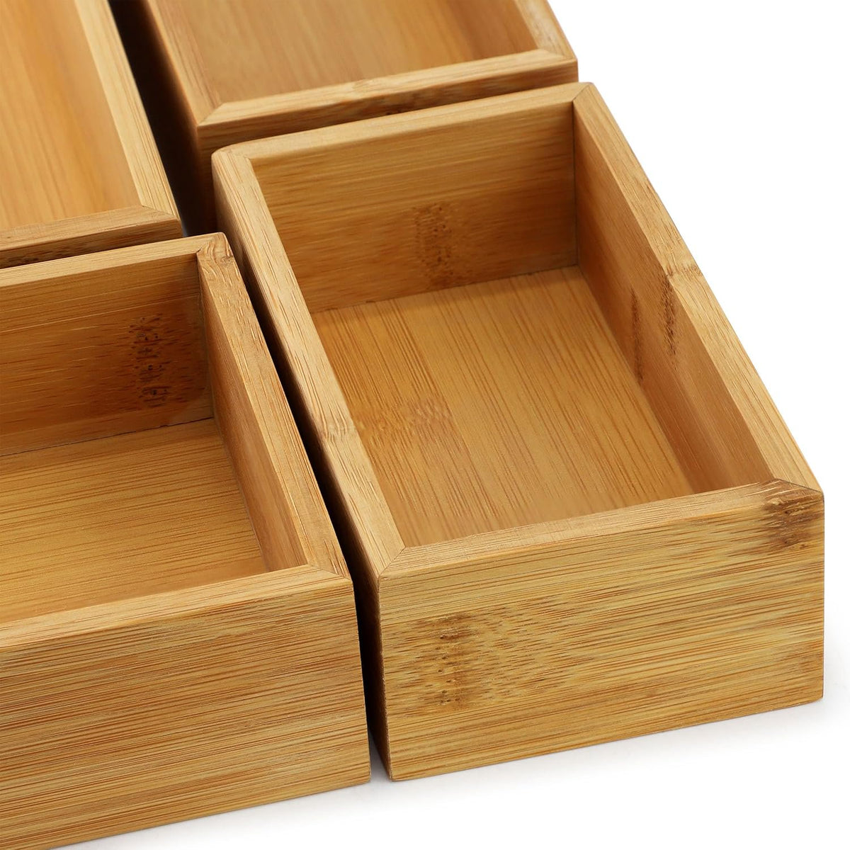 5 Piece Bamboo Wood Drawer Organizer Tray V906090