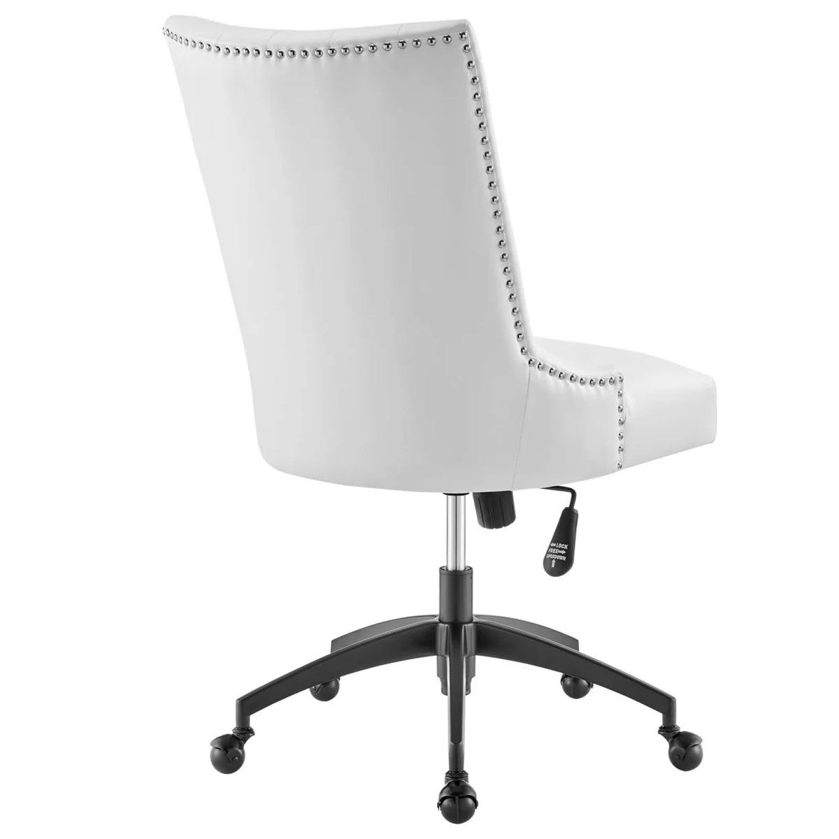 Black White Vegan Leather Office Chair F9745