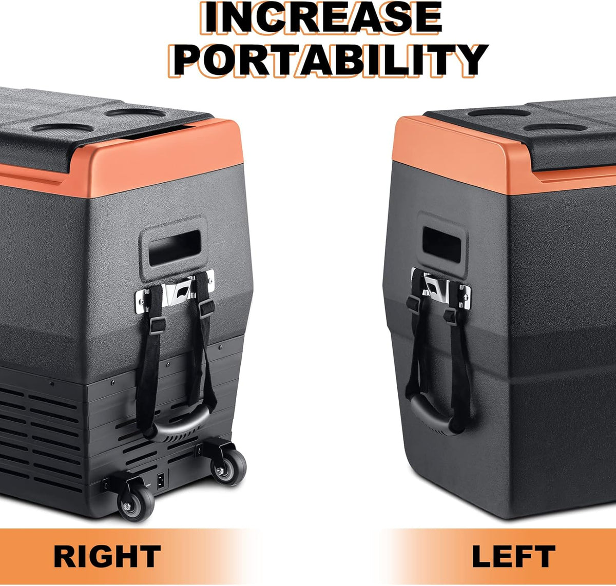 Portable Fridge Freezer with Wheels, 12-volt Compressor Cooler, Single Zone O124062