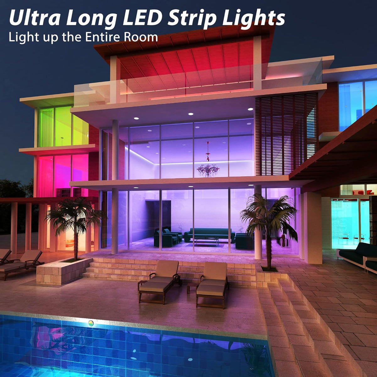 200ft LED Strip Lights with App Remote Control, Music Sync Color Changing, Pack of 2 U5812