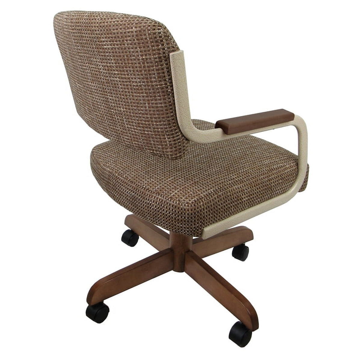 Beige Swivel Tilt Kitchen Chair with Wheels X92318