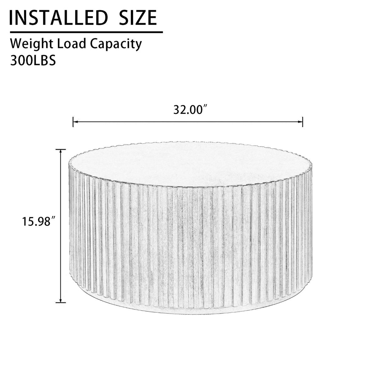 Round Solid Wood Coffee Table S91414