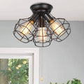 3-Light Wire Cage Flush Mount Ceiling Light N632057