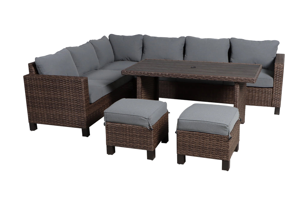 5-Piece Outdoor Wicker Dining Sectional Set A91611