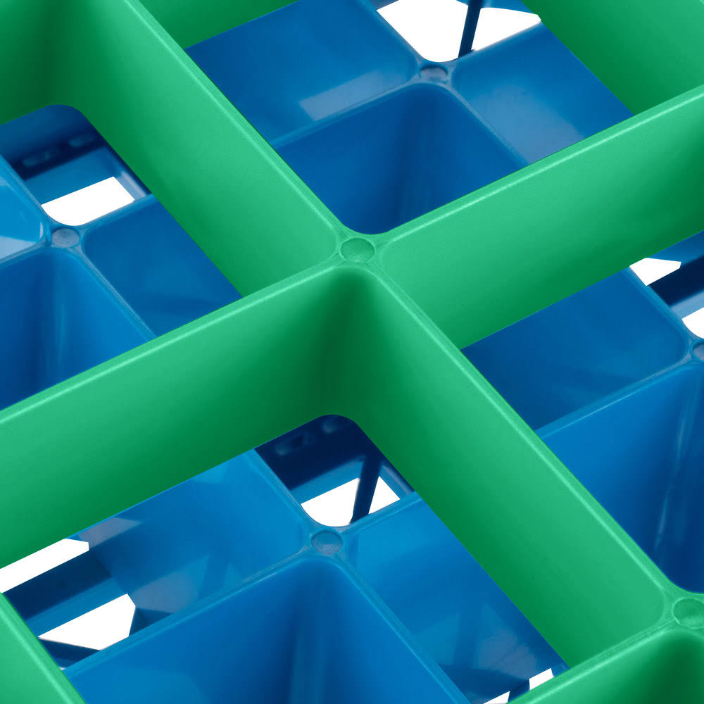 16 Compartment Green Glass Rack with 2 Extenders E857195