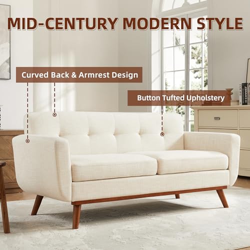 65.2" W Button Tufted Upholstered Loveseat Sofa V168