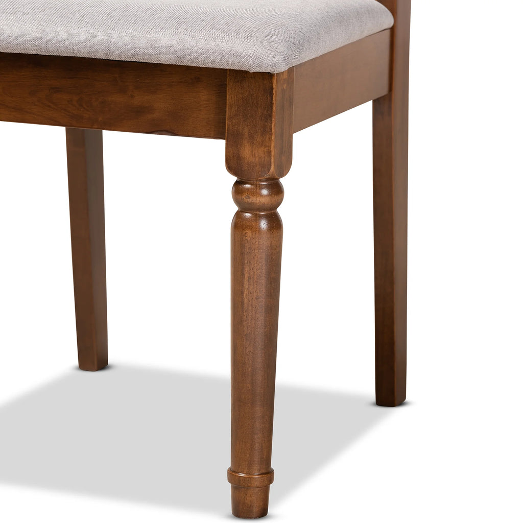 Grey Fabric Upholstered 5-Piece Wood Dining Set X103
