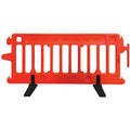 Orange Plastic Crowd Control Barricade with Rubber Feet J264