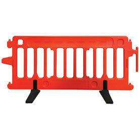 Orange Plastic Crowd Control Barricade with Rubber Feet J264