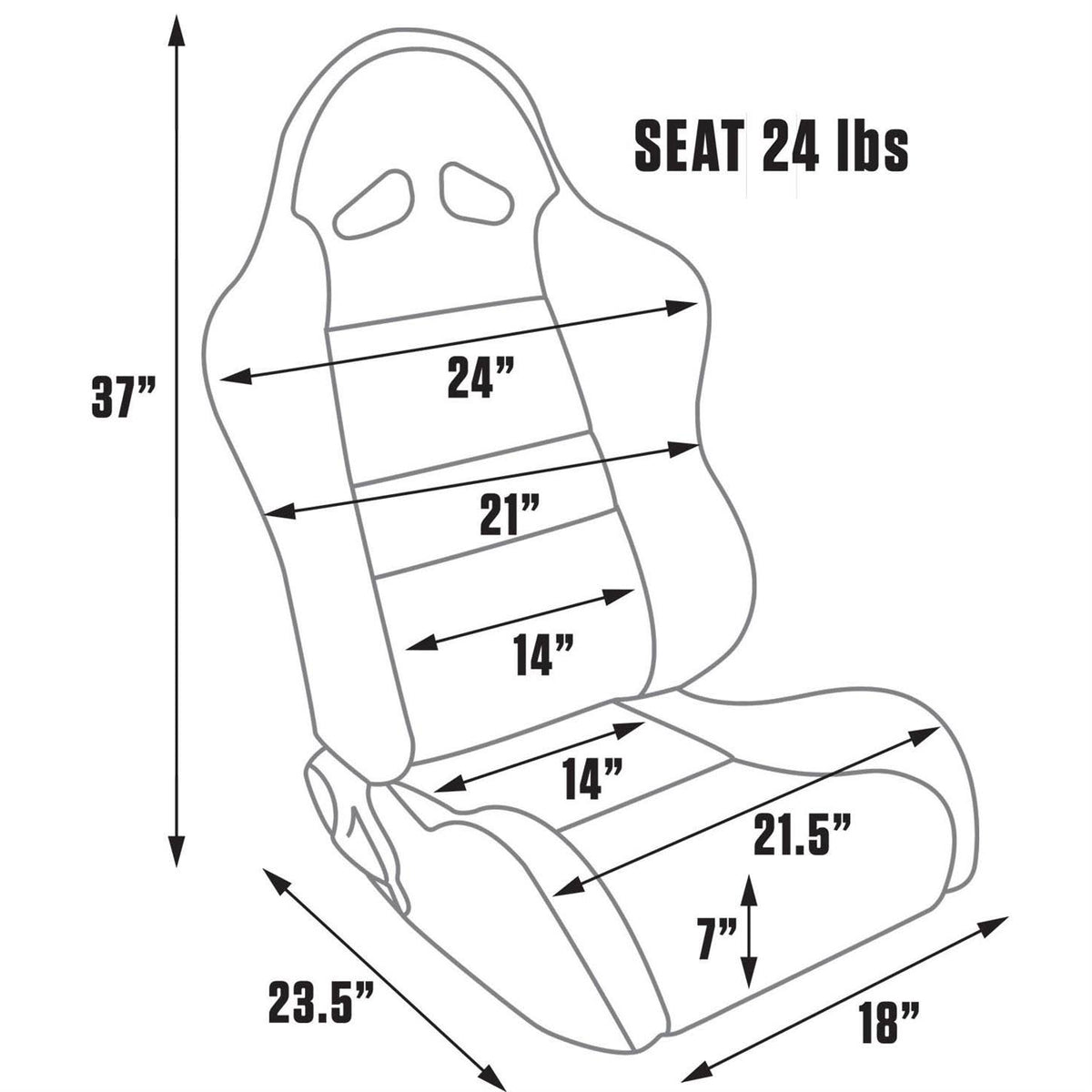 Gray Vinyl Velour Racing Seat M753