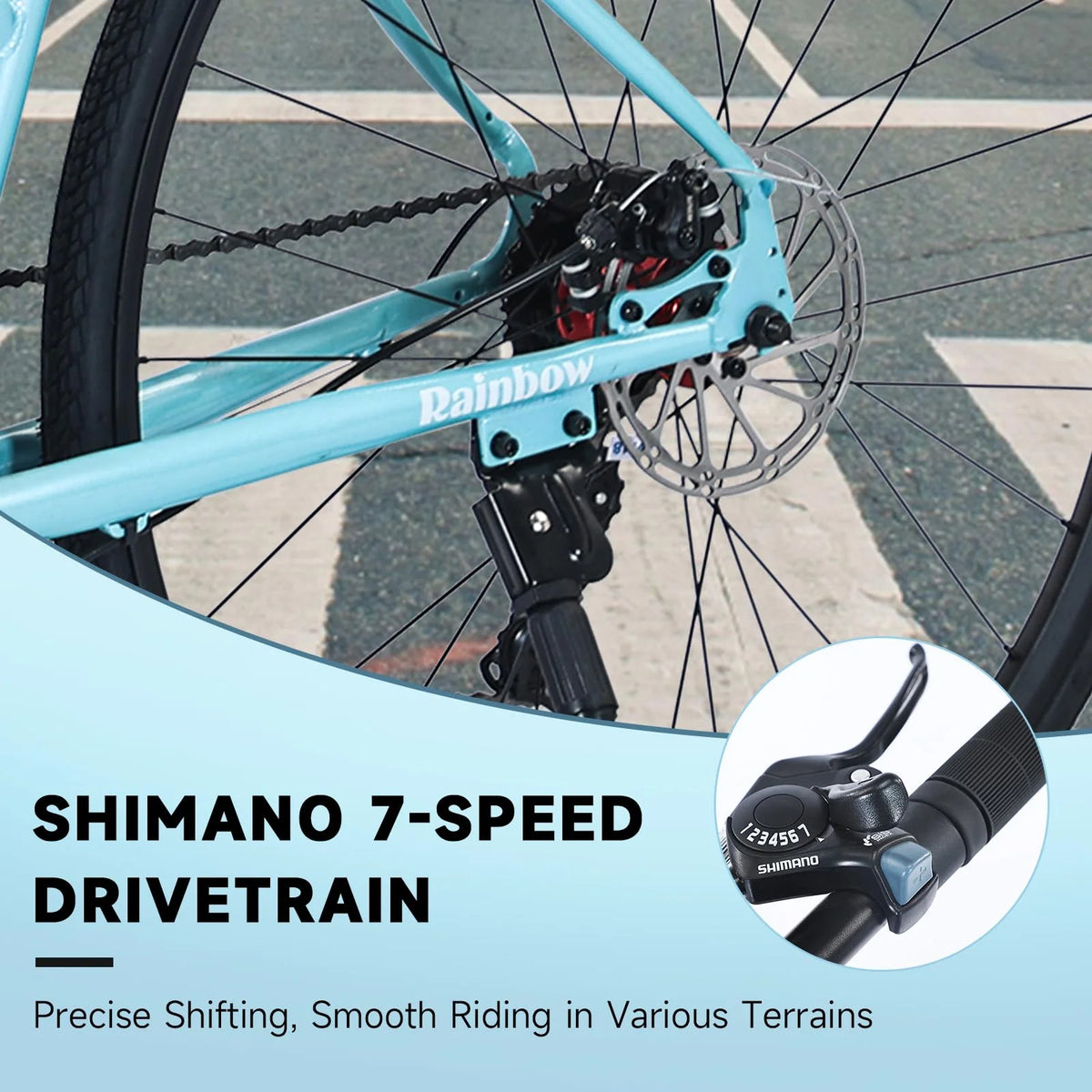 8 Speed Flat Bar Dual Disc Brake Road Bike O403274