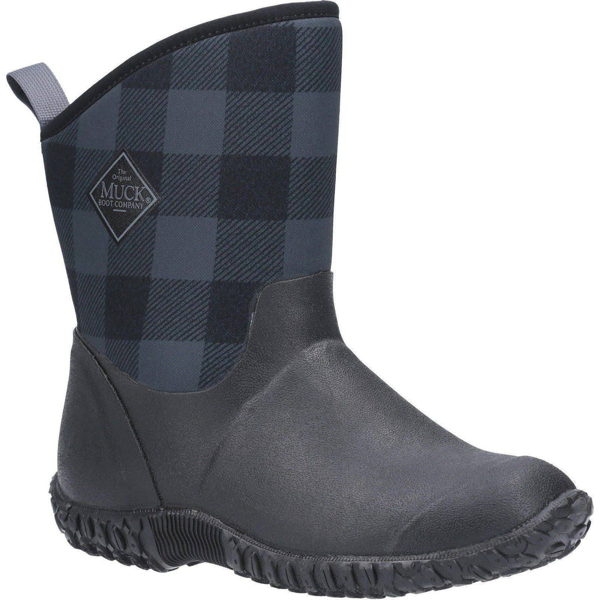 Black/Grey Plaid Mid Boots G35782