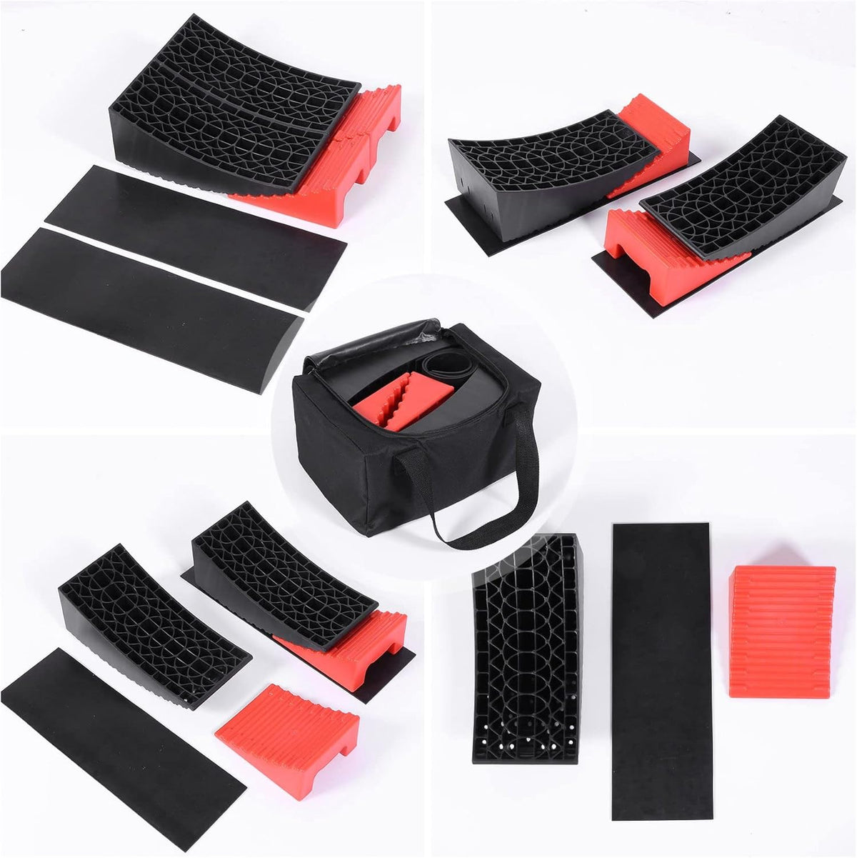 Camper Leveler Kit RV Leveling Blocks with Anti-Slip Mats and Carry Bag N21809