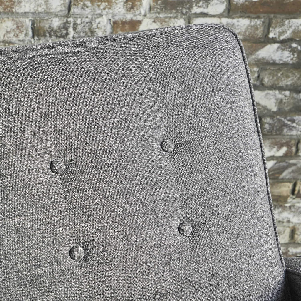 Grey Black Fabric Reclining Loveseat U12914