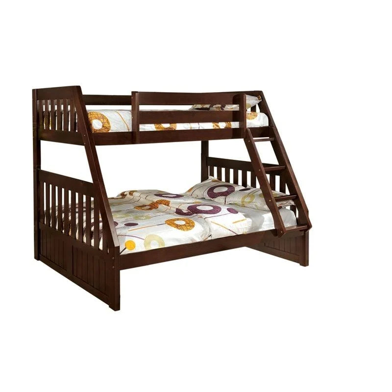 Twin Over Full Bunk Bed in Dark Walnut K3262