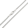 925 Italian Sterling Silver 2mm Solid Rope Diamond Cut Chain Necklace B9088