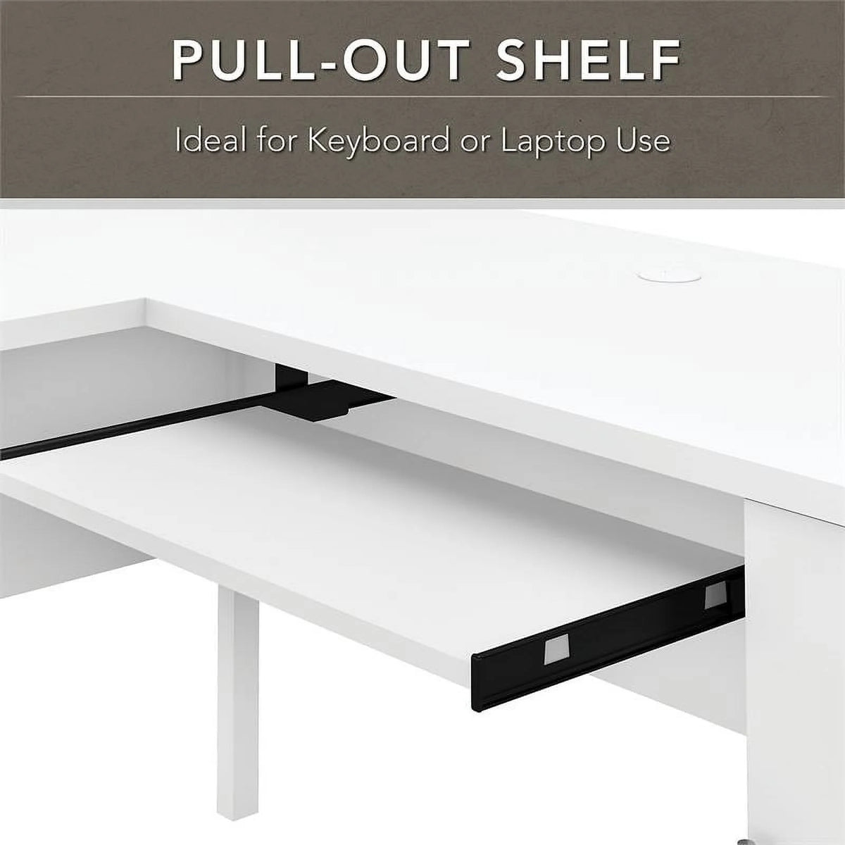 White L Shaped Desk with Hutch & File Cabinet A16681
