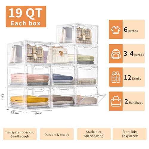 4-Tier Stackable Clear Plastic Storage Bins with Lid H79539