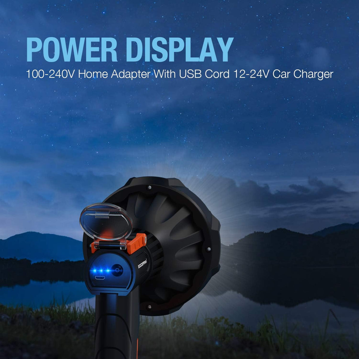 Rechargeable 4000 Lumen LED Spotlight with Detachable Red Light Filter G92628