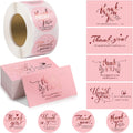 Pink Gold Foil Thank You Cards and Stickers Set X38689