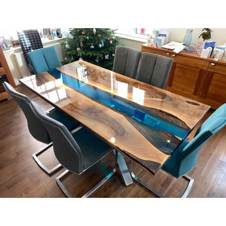 Blue Resin Epoxy Dining Table 36 x 20 Inches F42467