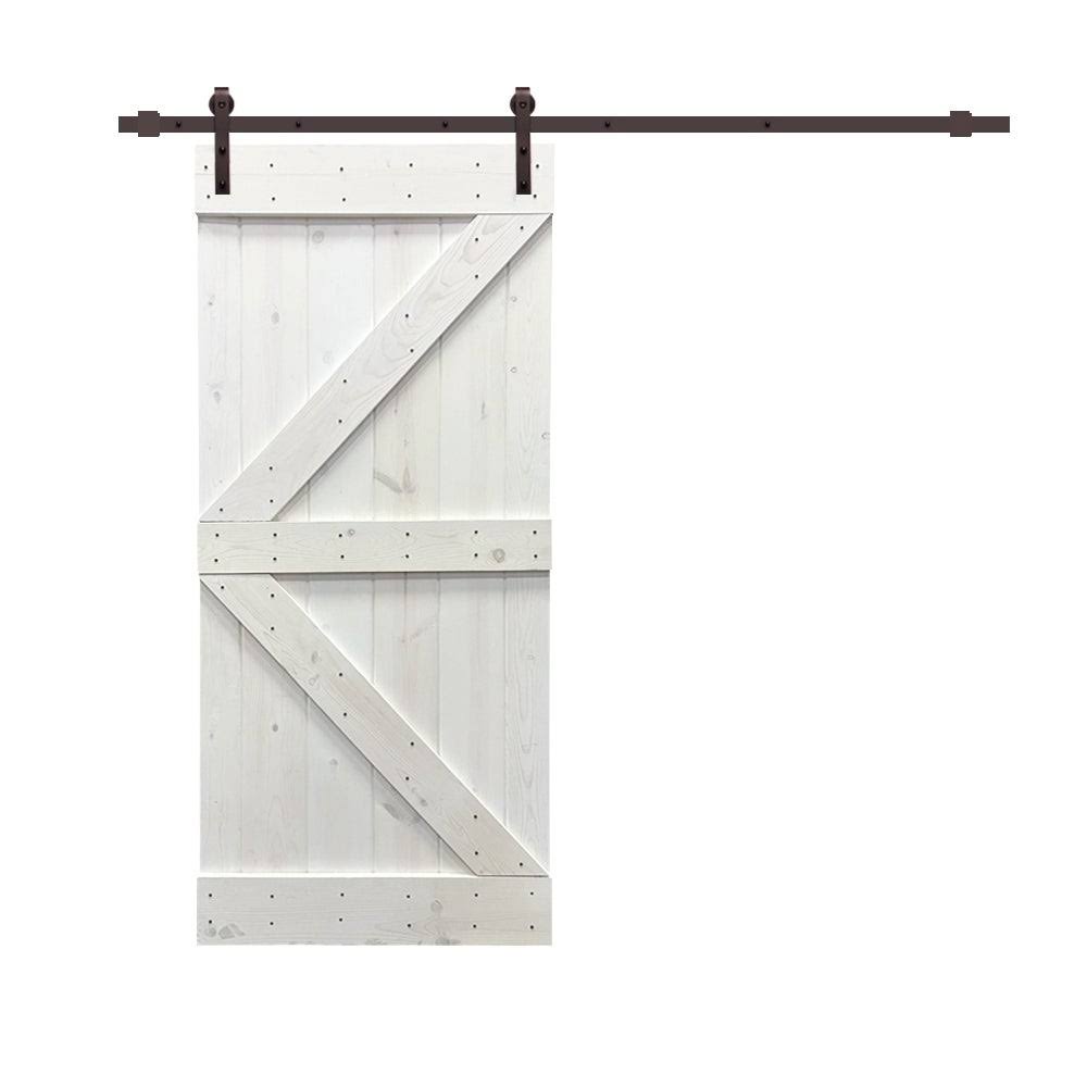 Colonial Maple Stained Pine Wood Interior Sliding Barn Door with Hardware Kit X549
