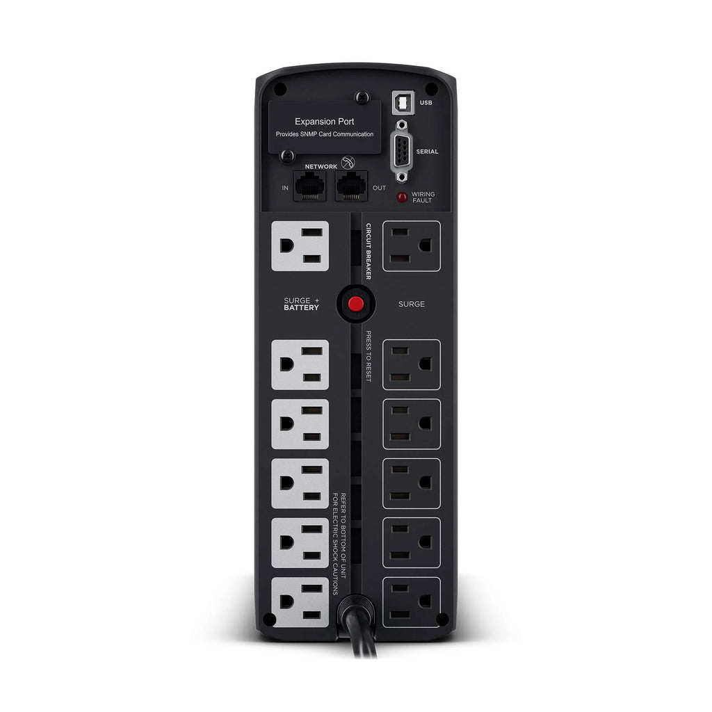 Black 1500VA/1000W UPS System, 12 Outlets, Mini Tower I6165