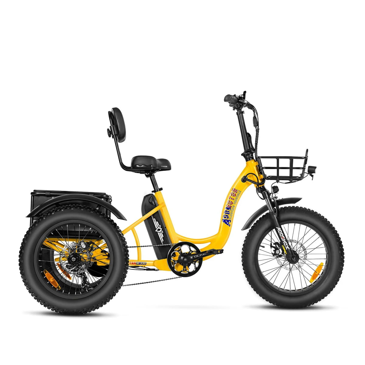 Step-Thru Fat Tire Electric Trike with Basket, 750W 48V 20Ah Black Z111772
