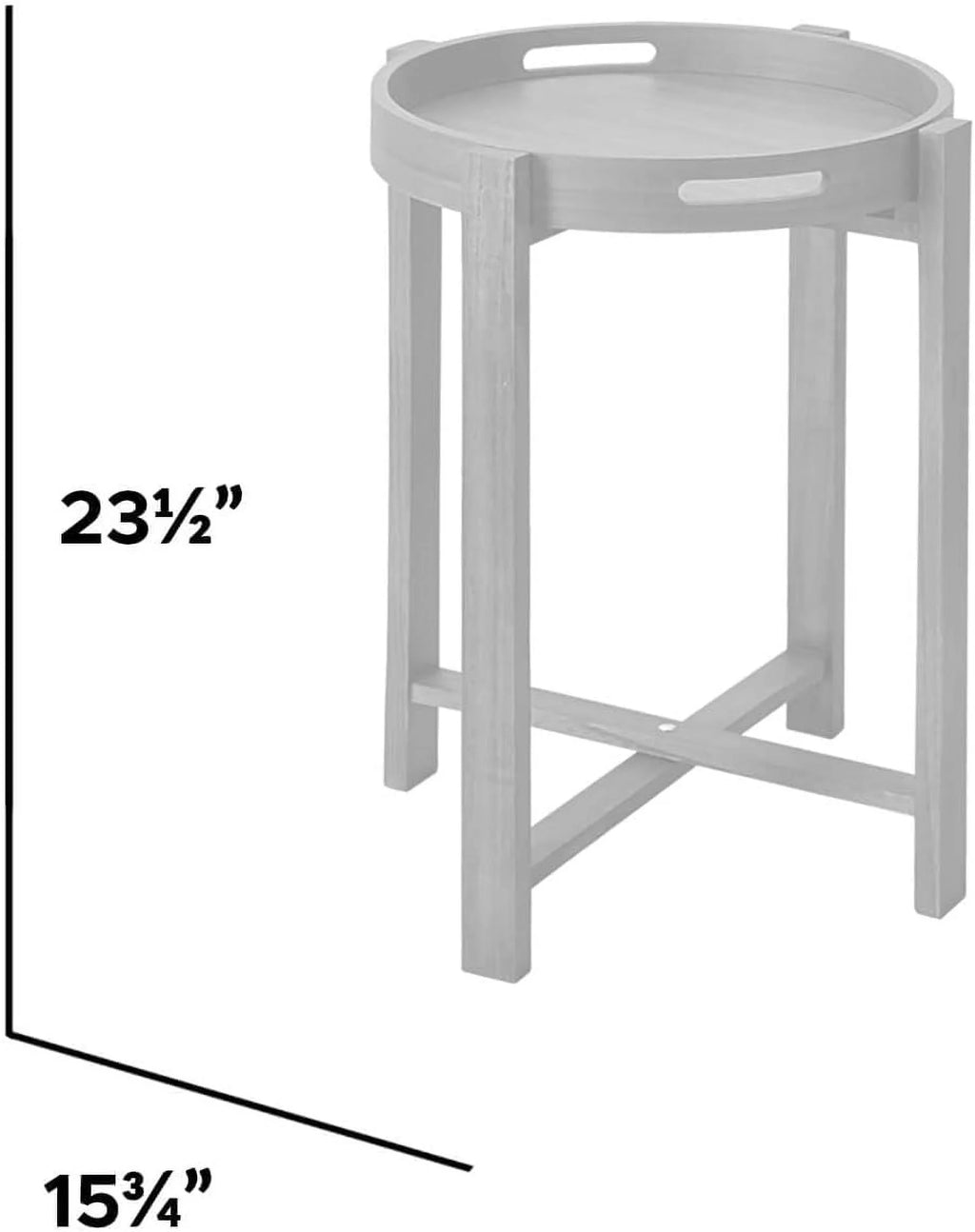 Round Wooden Side Tray Table 22" Tall M3889