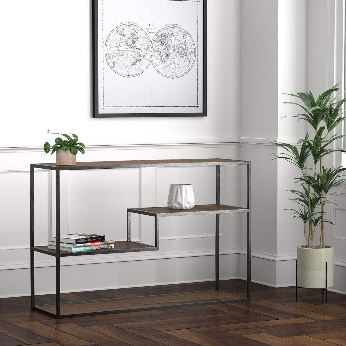 Mid-Century Modern Wood and Metal Bookcase F686248