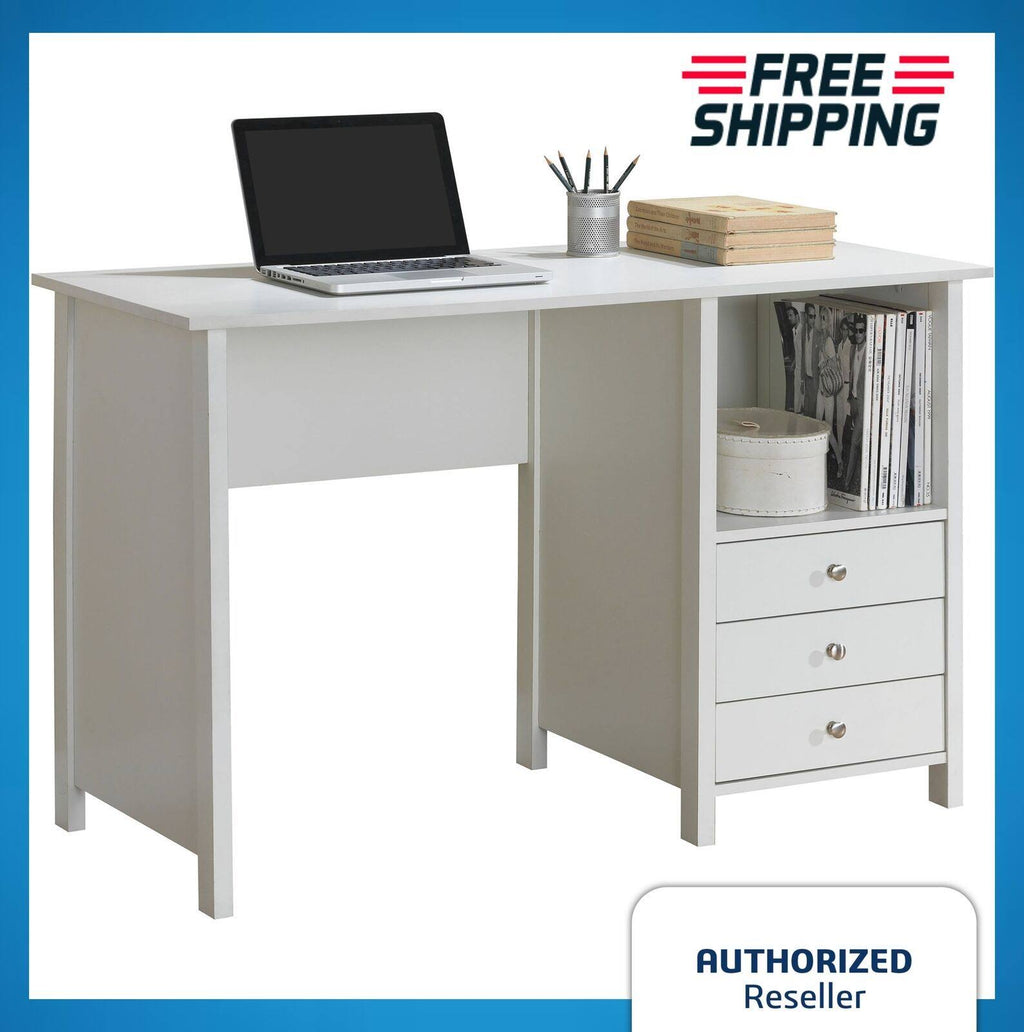 White Desk with 3 Storage Drawers T596062