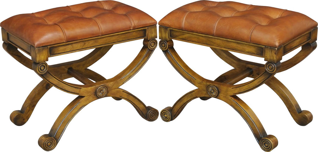Brown Leather Stool H643721