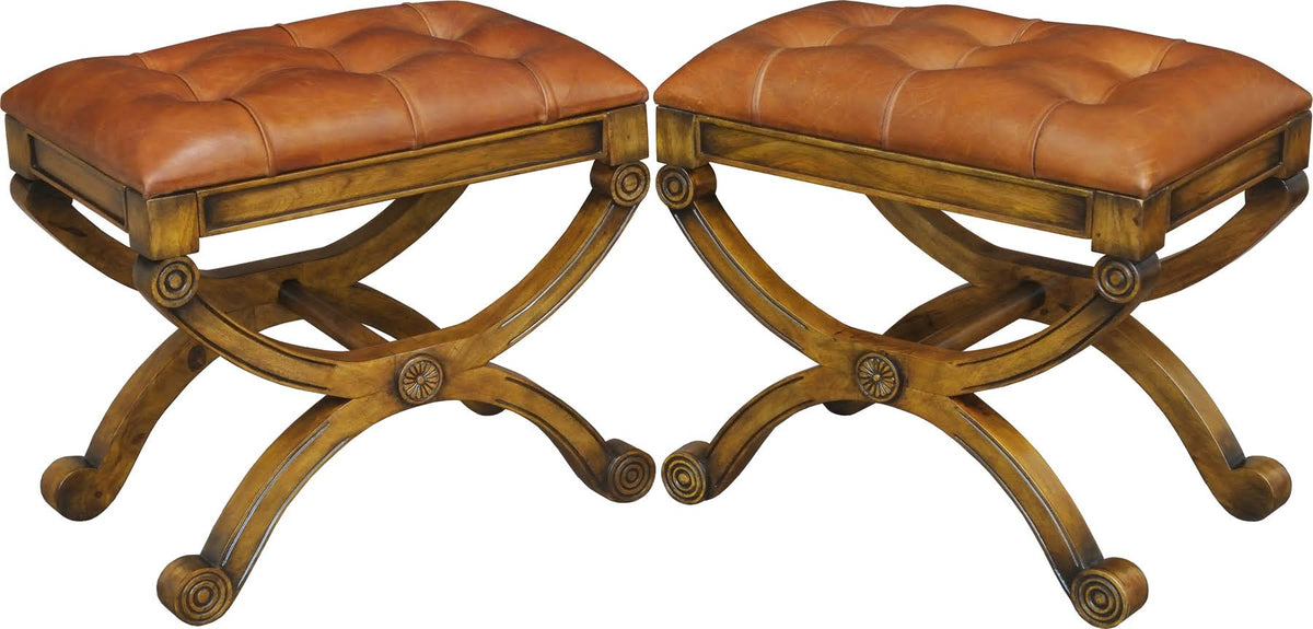 Brown Leather Stool H643721