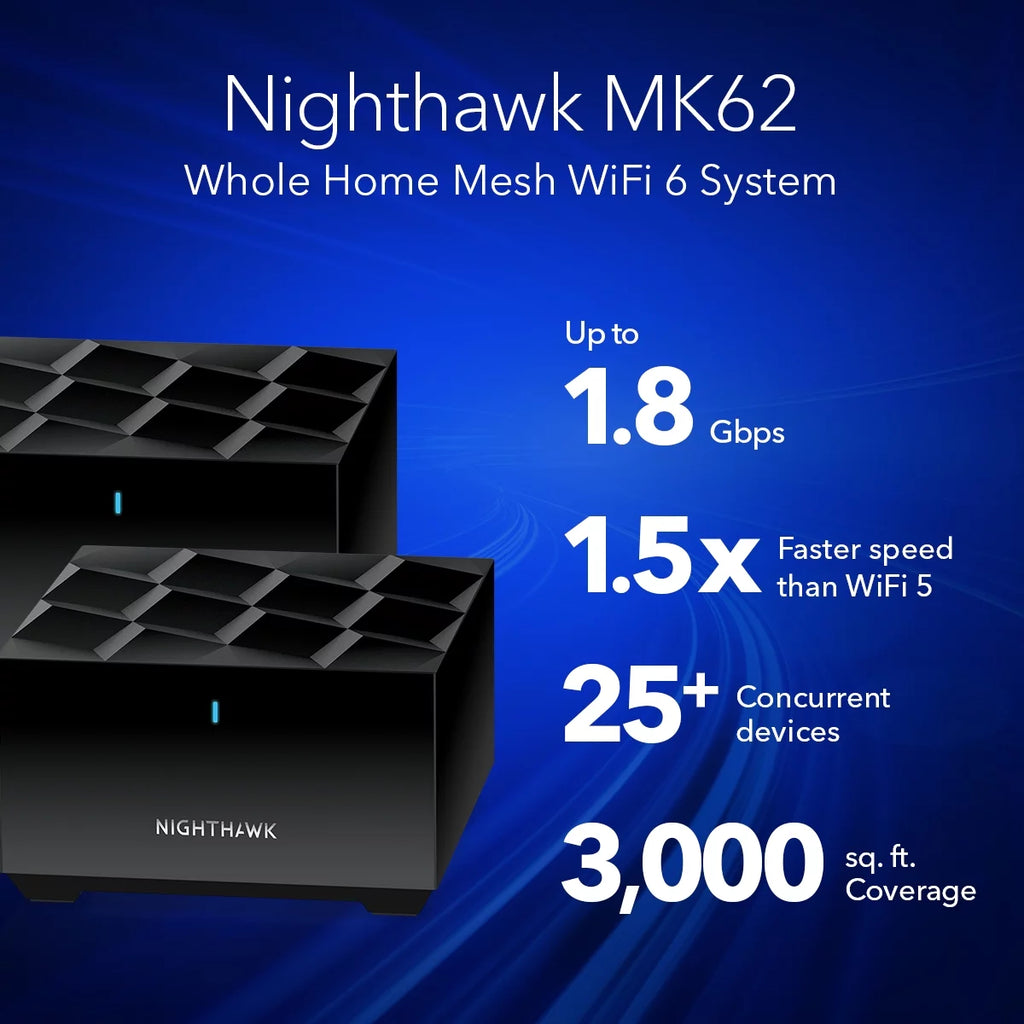 Mesh WiFi 6 System with Router and Satellite Extender N834