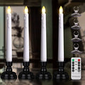 6PCS Flameless Taper Candles with Remote, 8 Inch Battery Operated LED Window Candle Lights (Ivory) N14580