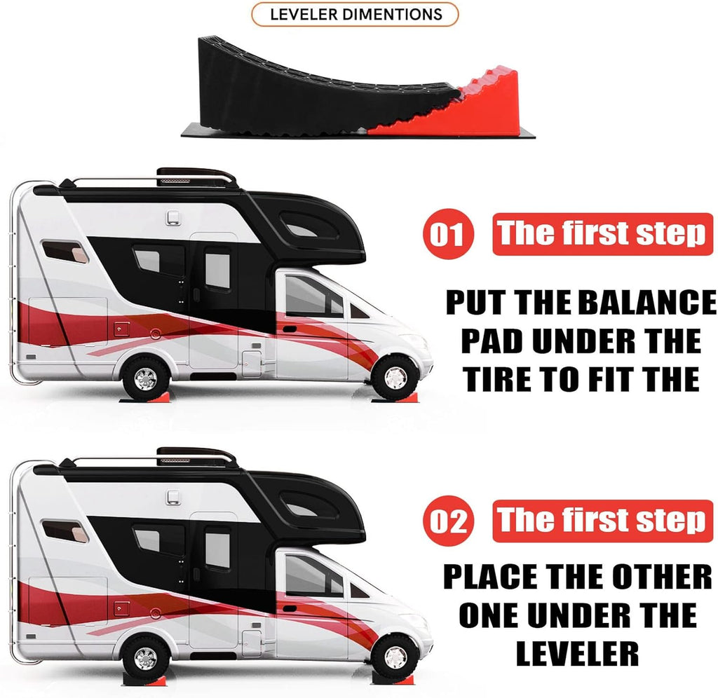 Camper Leveler Kit RV Leveling Blocks with Anti-Slip Mats and Carry Bag N21809