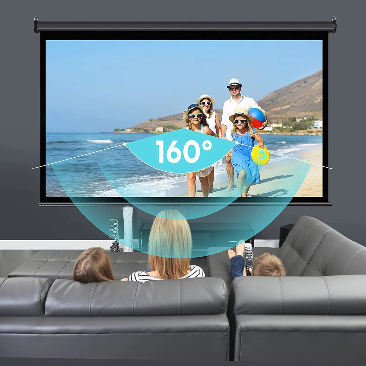 80 inch 16:9 HD Retractable Projector Screen O3879