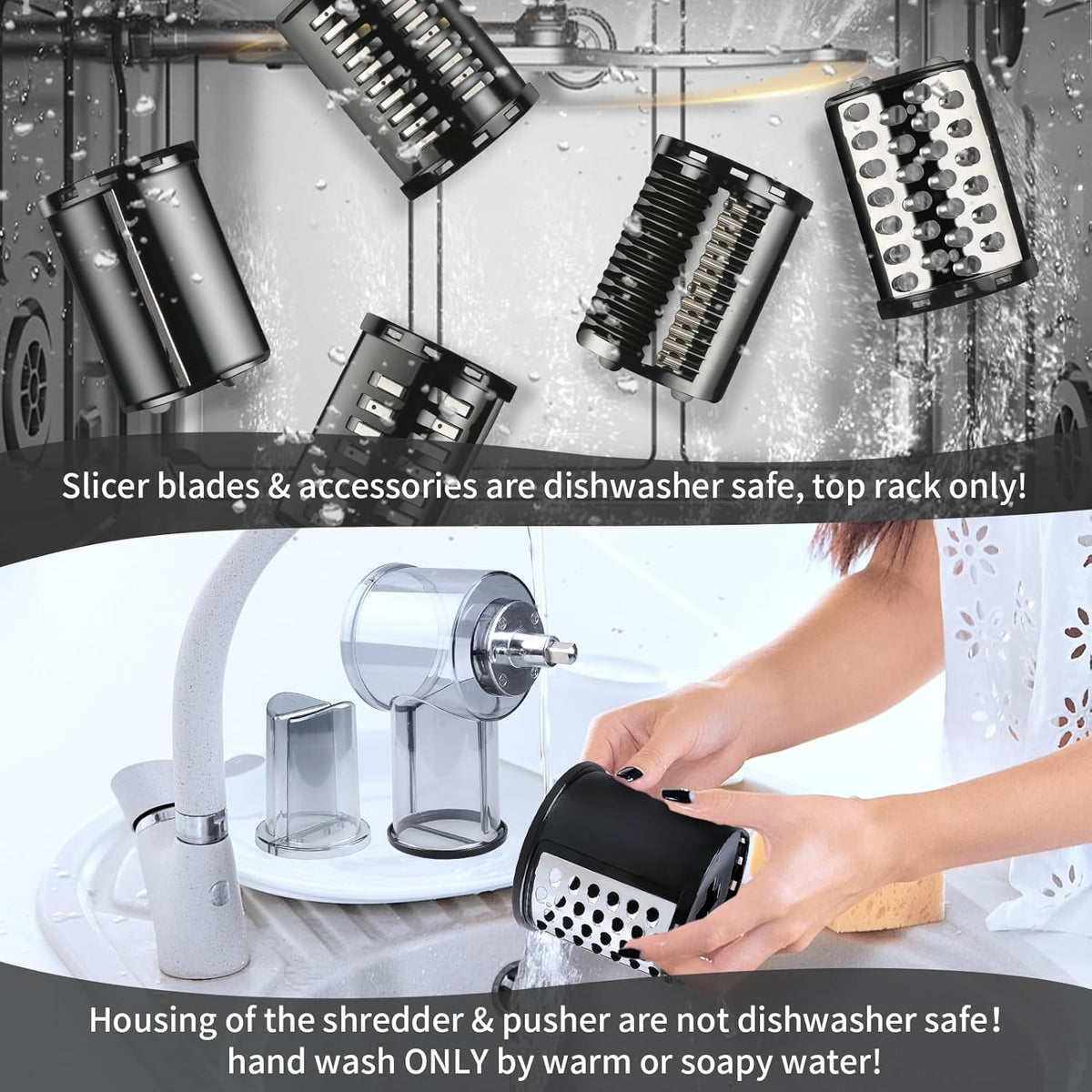 Slicer Shredder Attachments for KitchenAid Stand Mixers with 5 Blades T4178