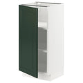 White Bodbyn Dark Green Base Cabinet with Shelves D72602