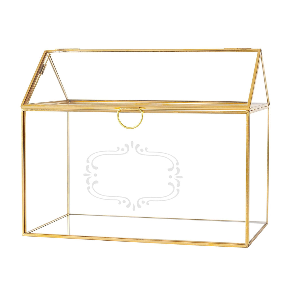 Gold Glass Terrarium Gift Card Holder V51118