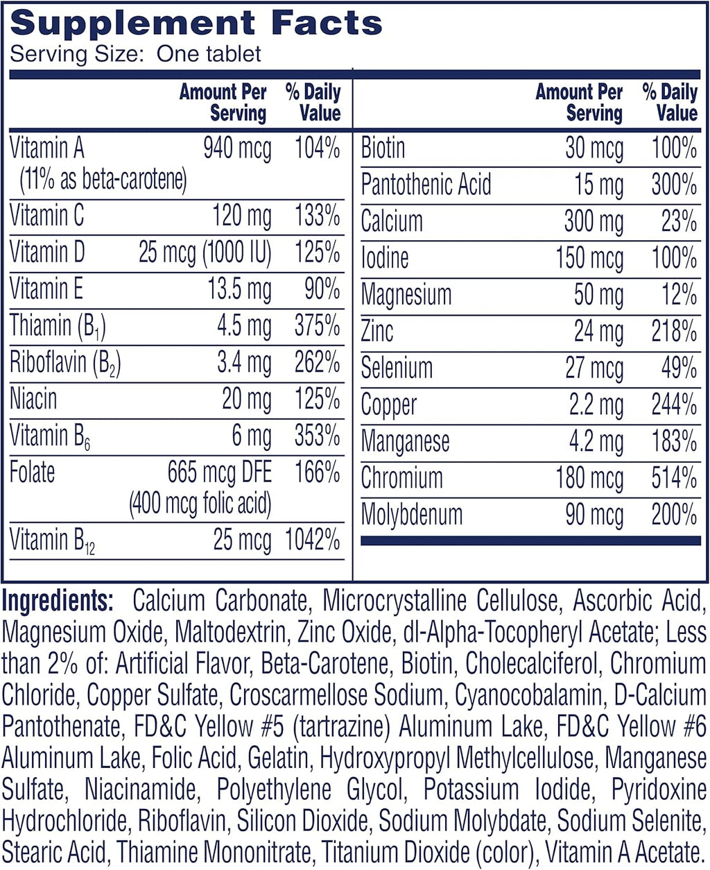 Women’s 50+ Multivitamins Tablet, 200 Count U861