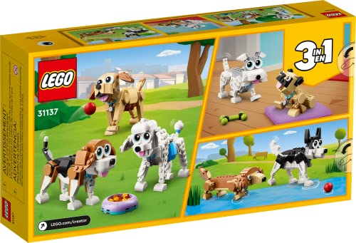 LEGO Creator 3 in 1 Adorable Dogs Building Toy Set, Featuring Dachshund, Beagle, Pug, Poodle, Husky, and Labrador Figures M686384
