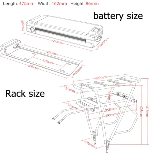 52V 72V 20AH 25AH 28.8AH Waterproof Lithium Battery with Rack E874658